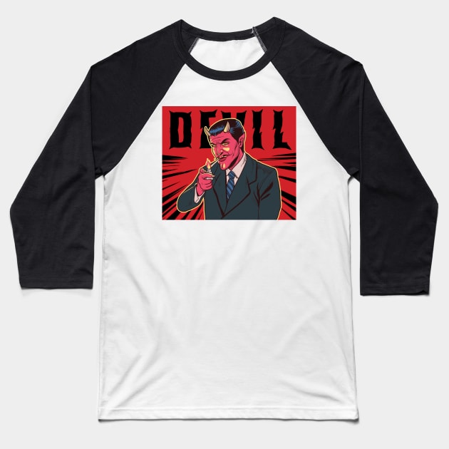 The Devil Baseball T-Shirt by timegraf